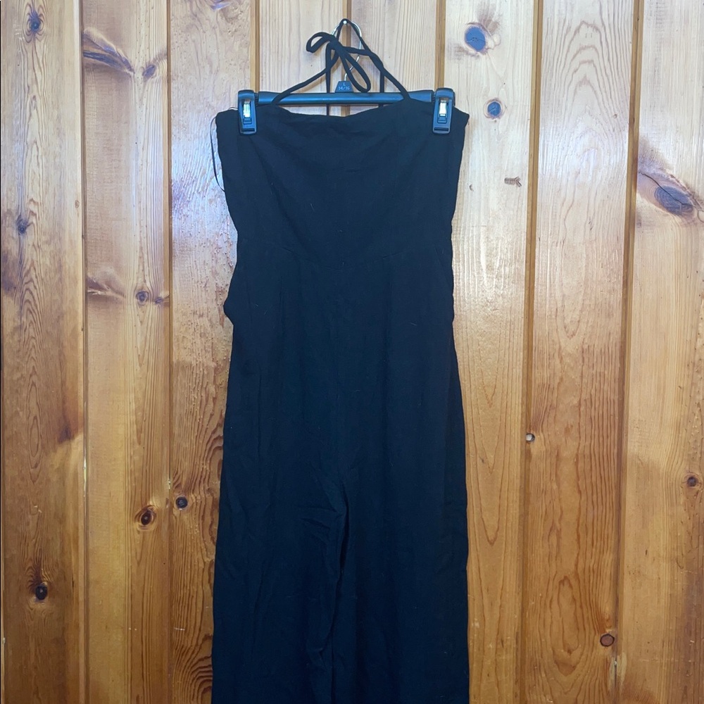 White Birch black label Full Size Halter Neck Wide Leg Jumpsuit Pockets romper - Picture 4 of 13
